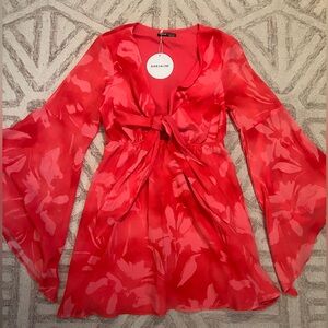 SHEIN Vacay Red and Pink Floral Dress